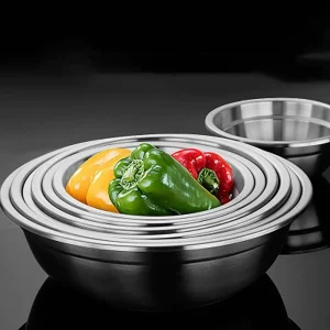 Tazones de acero inoxidable profundo tazones para amasar de fácil limpieza para hornear