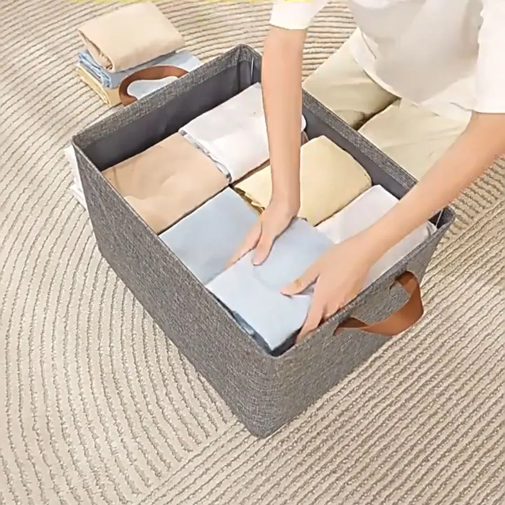 Caja De Almacenamiento De Ropa Multifuncional Contenedor Ligero Para Guardarropa Con Asas - Imagen 9