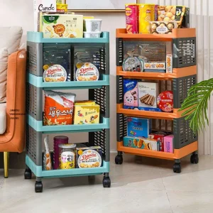 Carro de almacenamiento verdulero con ruedas 4 niveles