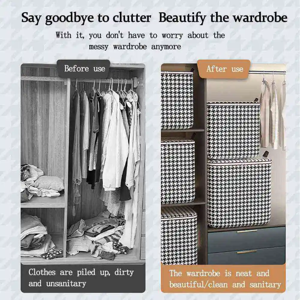 Cesta multiuso de almacenamiento con cierre Bolsa de ahorro de espacio a prueba de polvo - Imagen 6