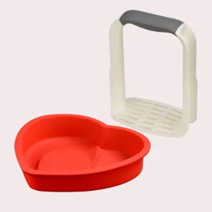 Combo molde de silicona en forma de corazon + Prensador maja papas