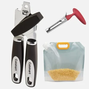 Combo Abrelatas Cuisinart + bolsa hermética para guardar alimentos + descorazonador de manzana