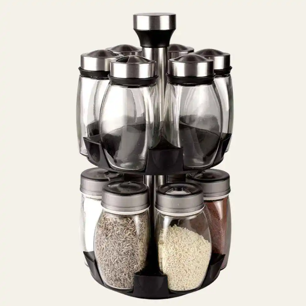 Condimentero giratorio 2 pisos 12 frascos acero inoxidable - Imagen 5