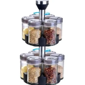 Condimentero vertical giratorio de vidrio 13 piezas