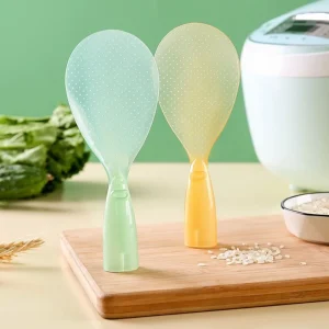 Cucharas de cocina estilo transparente para arrocera antiadherente