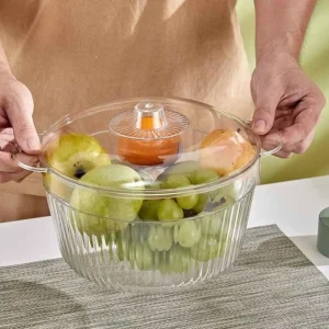 Ensaladera acrilico con tapa para postre frutas y verduras para sala de estar ensaladera redonda