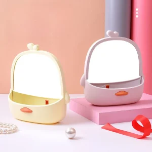 Espejo de maquillaje de pato lindo de dibujos animados de diseño Original con soporte espejo de tocador y escritorio espejo de belleza