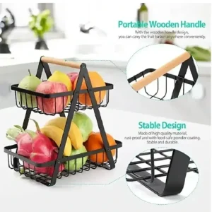 Estante Organizador Frutero 2 Niveles Multifuncional Soporte de Metal