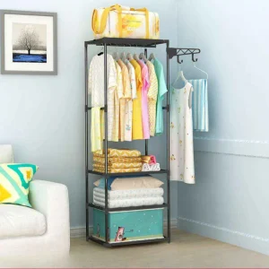 Estante perchero ropa Vertical Organizador de Metal para Ropa de Pie Armario