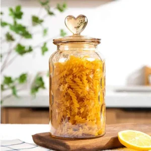 Frasco de vidrio modelo corazon organizador decorativo de alimentos de cocina