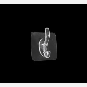 Gancho perchero adhesivo multiuso transparente set 3 ganchos