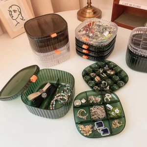 Joyero acrílico de 3 capas caja de almacenamiento de joyería cuadrada acrílica portátil organizador de joyería