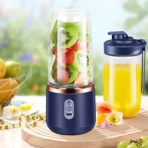 Licuadora portatil 6 aspas recargable 400ml con vaso adicional