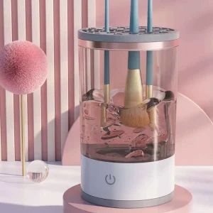 Limpiador de brochas de maquillaje eléctrico automático con USB