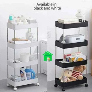 Organizador 4 niveles ancho, estantería de cocina con ruedas