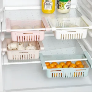 Organizador de Alimentos para Refrigerador Caja de almacenamiento retráctil para refrigerador de cocina