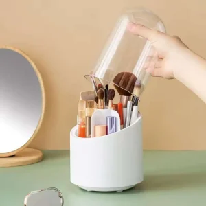 Organizador de brochas giratorio 360 Tubo de almacenamiento giratorio para sombra de ojos a prueba de polvo