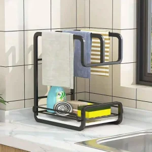 Organizador de lavadero Estante para fregadero toalla esponja