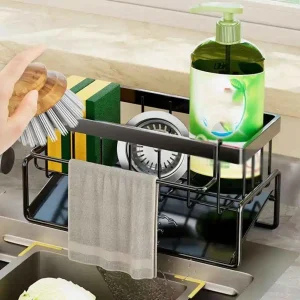 Organizador de lavadero de cocina sobre el fregadero