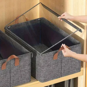 Organizador de pantalon plegable con varilla y tapa