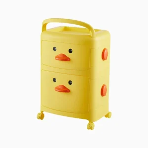 Organizador multifuncional modelo Pollito con Cajones asa y ruedas 2 Niveles