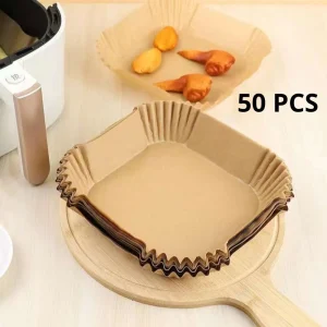 Pack de 50 unidades de Papel para freidora de aire modelo cuadrado