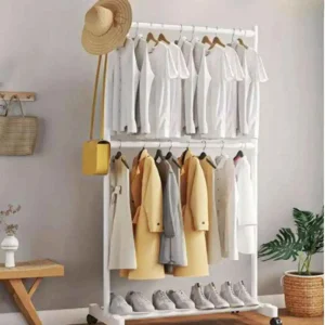 Perchero colgado doble division Estante de secado de ropa extraíble de pie