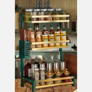 Rack de almacenamiento multifunción 3 niveles organizador de condimentos