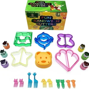 Set de cortadores y mini tenedores para Vegetales, Fruta Pastelería, Galletas