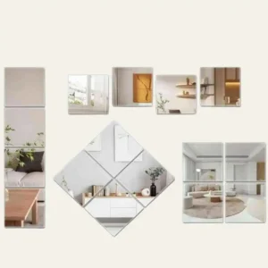 Set de 2 espejo adhesivo rectangular Flexible Espejo autoadhesivo sin vidrio