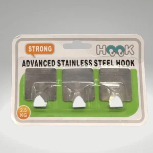 Set de 3 ganchos Hook Adhesivo Plateado