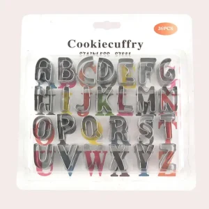 Set de cortadores letras alfabeto Molde para galletas de acero inoxidable de letras