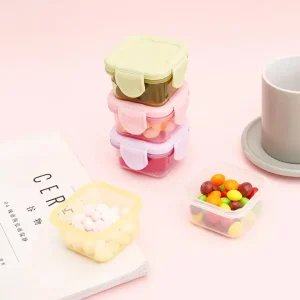 Set de 4 mini táper para lonchera Taper para frutas dulces postres pequeños