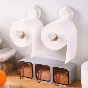 Soporte de papel higienico autoadhesivo con ventosa