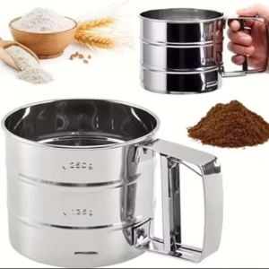 Tamizador colador harina en acero inoxidable con asa