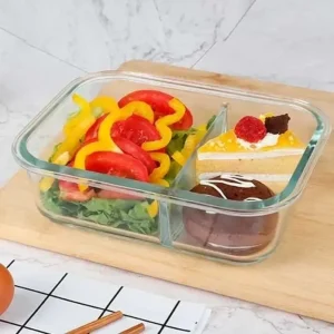 Táper Hermético de Vidrio con División