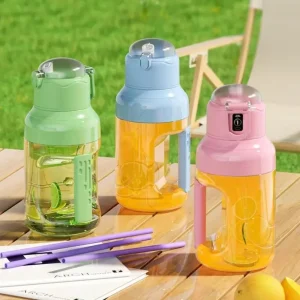 Taza Licuadora portátil multifuncional de gran capacidad de 1500ml con barril de tonelada y pajita