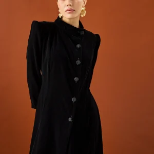 Abrigo Vera terciopelo Negro