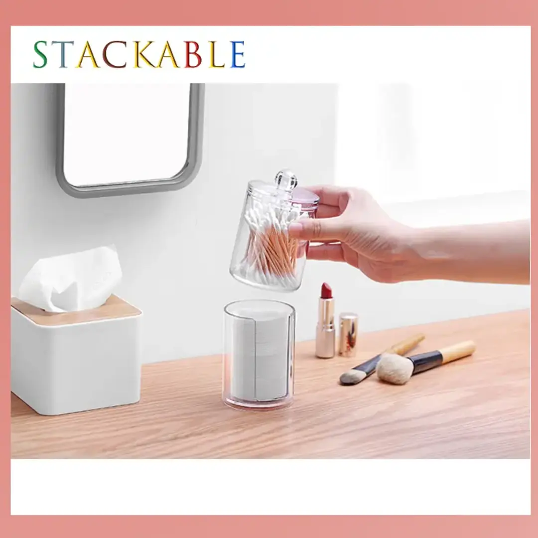 Contenedor multifuncional de hisopos y esponja, organizador de tocador - Imagen 6