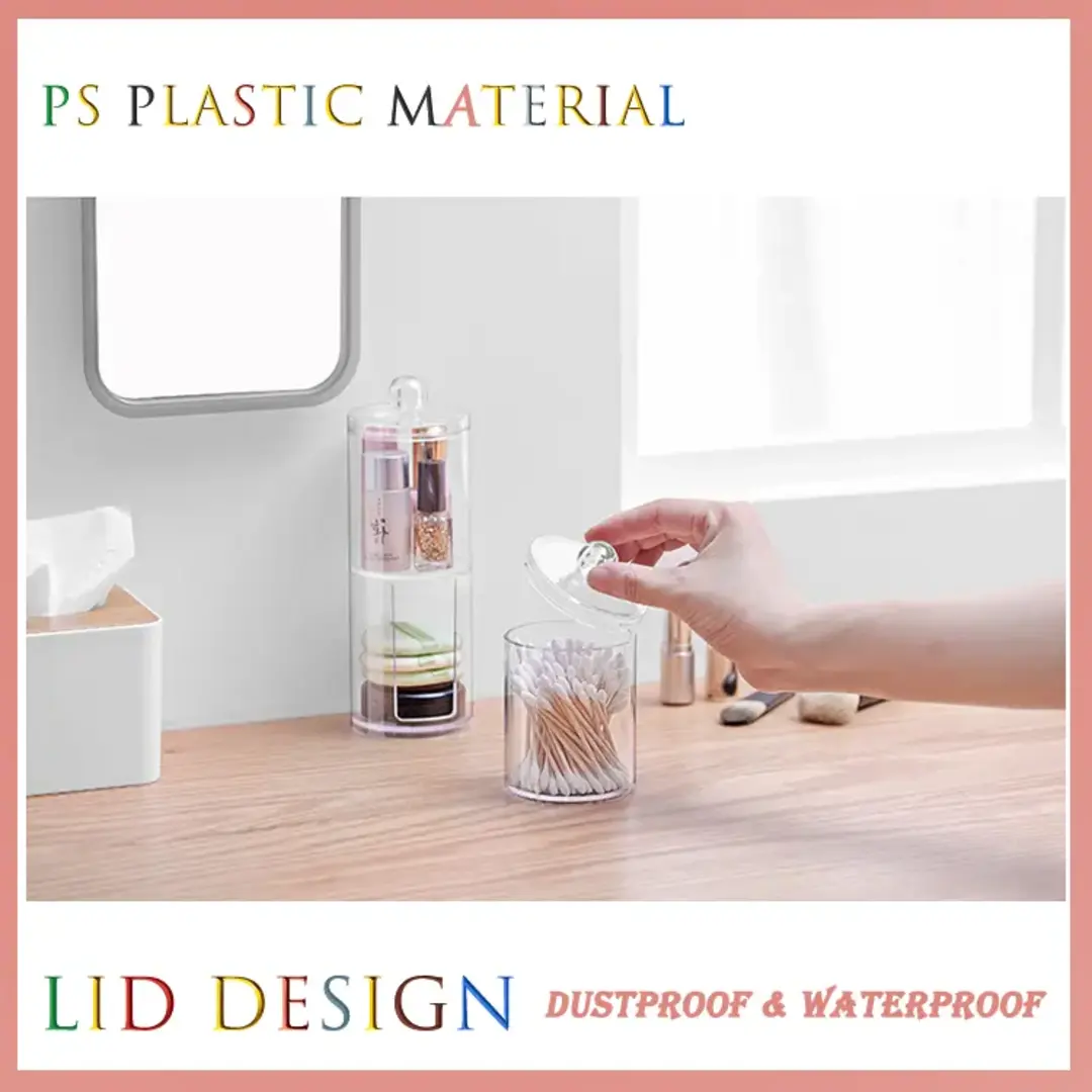 Contenedor multifuncional de hisopos y esponja, organizador de tocador - Imagen 7