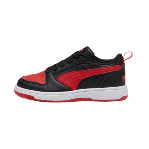 Zapatilla Kids Rebound V6 Low Negro Rojo Puma