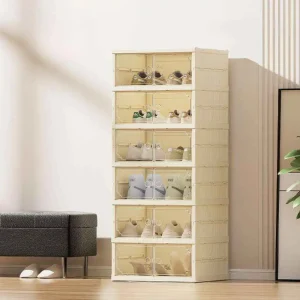 zapatera doble plegable 6 niveles cajas de zapatos plegables